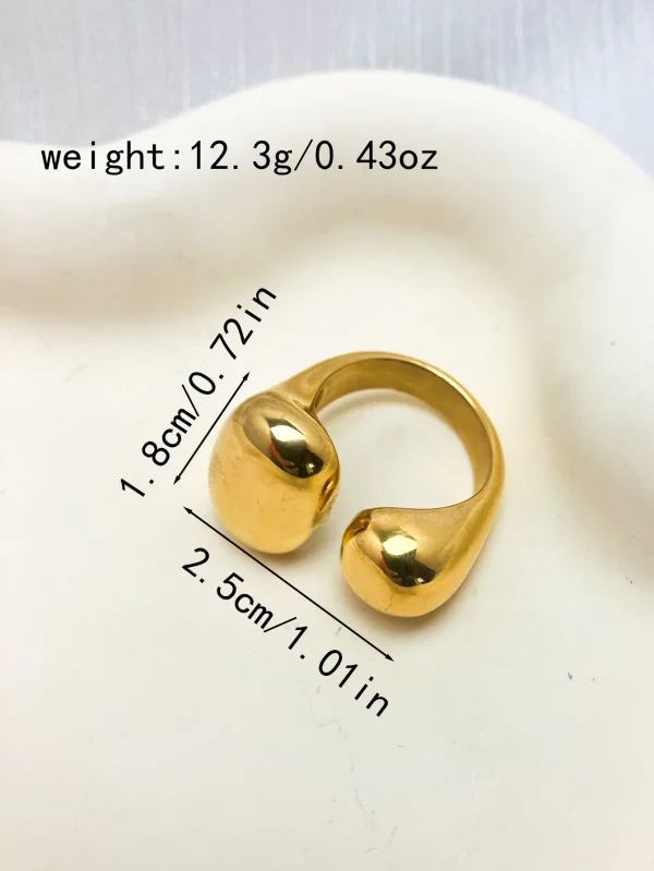 خاتم من الفولاذ المقاوم للصدأ مطلي بالذهب عيار 18