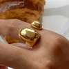 خاتم من الفولاذ المقاوم للصدأ مطلي بالذهب عيار 18