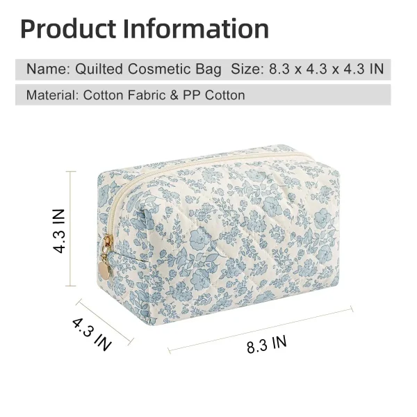 حقيبة مستحضرات تجميل بطباعة أزهار