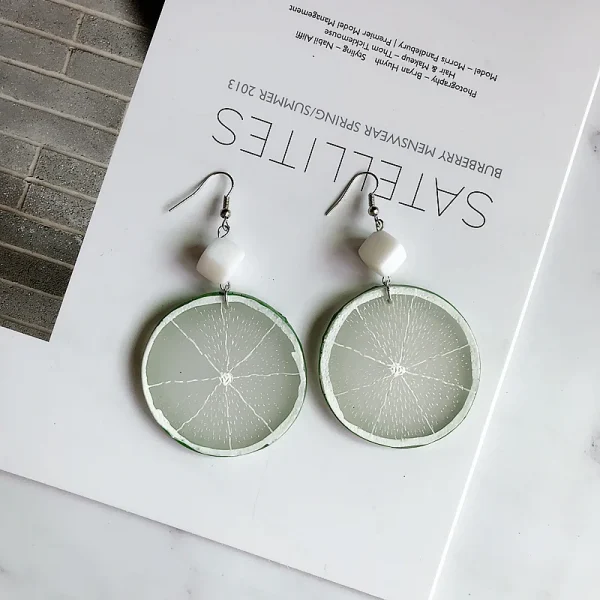 أقراط نسائيةمن   FishSheep بتصميم لطيف لفاكهة البيتايا (التنين)