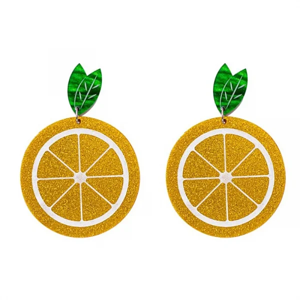 أقراط نسائيةمن   FishSheep بتصميم لطيف لفاكهة البيتايا (التنين)