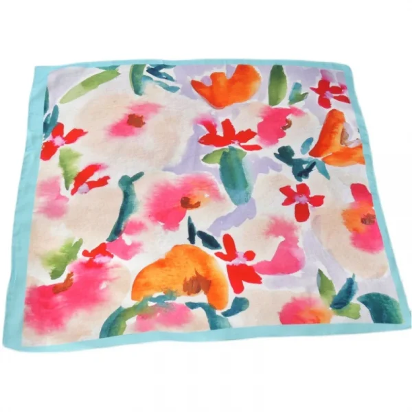 وشاح نسائي عصري مقاس 55×55 سم، مربعات صغيرة بنقش شخصيات كرتونية ونباتات وتصاميم تجريدية، وشاح احترافي صغير للنساء.