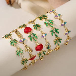 اساور أنيقه على شكل شجرة نخيل وجوز هند