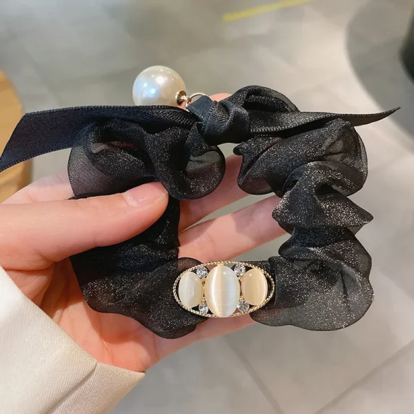 ربطات شعر أنيقة مربعة من سبيكة معدنية مزينة بحبيبات الراين