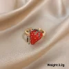 خواتم ذهبية على شكل كرز وفراولة