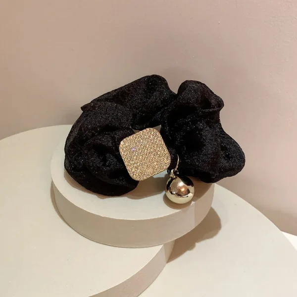 ربطات شعر أنيقة مربعة من سبيكة معدنية مزينة بحبيبات الراين