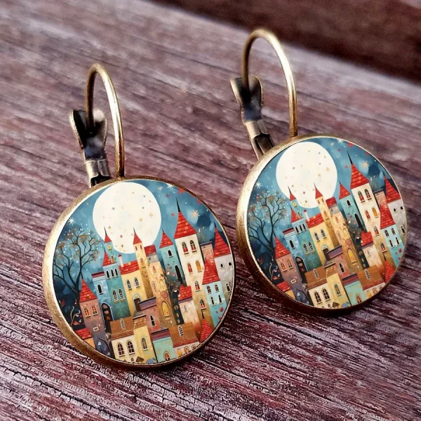 أقراط نسائية على شكل حلم القلعة