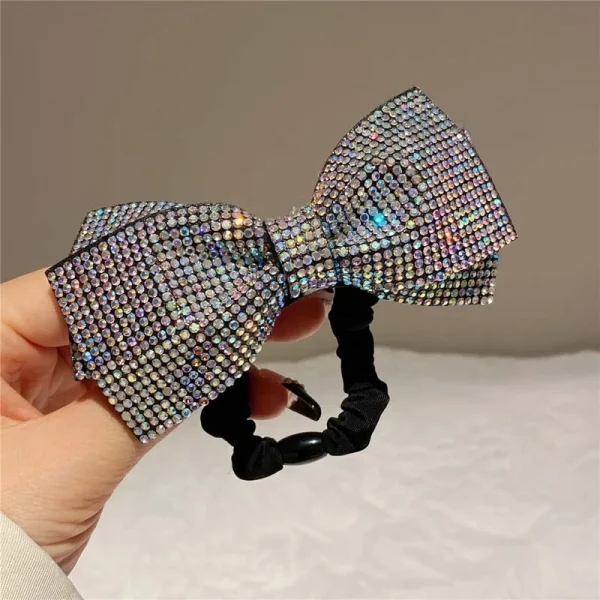 ربطة شعر على شكل فيونكة مرصعة بالكريستال