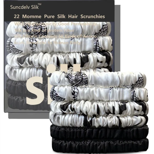 ربطات شعر عالية الجودة مصنوعة من الحرير الطبيعي 100%