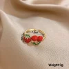 خواتم ذهبية على شكل كرز وفراولة