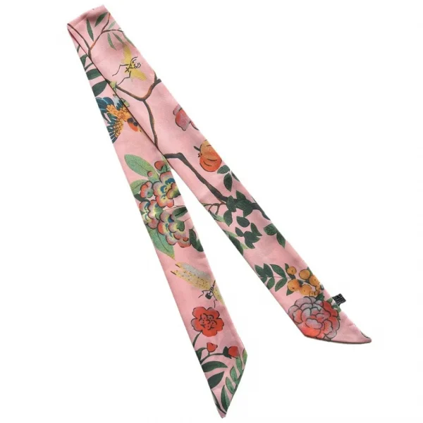 وشاح أنيق لحقيبة اليد للنساء، زخرفي من قماش التويل، بأسلوب جديد، بطبقة مزدوجة وطباعة مزدوجة الجانبين، وشاح صغير من الحرير.