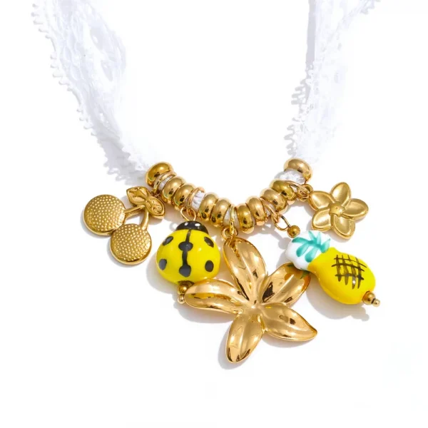 زوجان من أربطة الحذاء من يهبپ بطول 100 سم، بألوان الوردي والأخضر والبيج والأزرق، مصنوعة من ستانلس ستيل، مزينة بفواكه وصدف وحصان بحر، مناسبة للأحذية الكاجوال