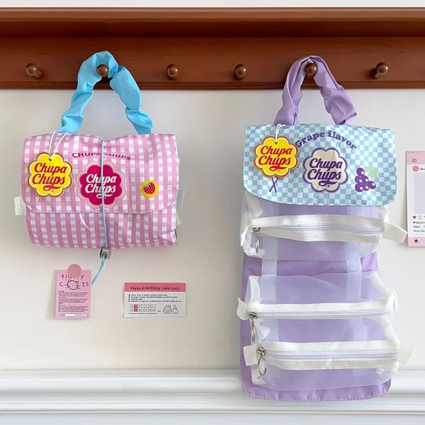 حقيبة مكياج نسائية قابلة للفك ثلاث حقائب في واحدة محمولة وقابلة للطي