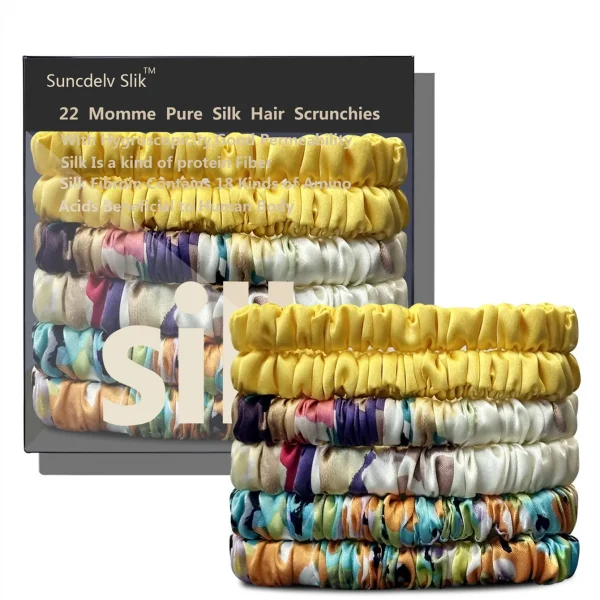 ربطات شعر عالية الجودة مصنوعة من الحرير الطبيعي 100%