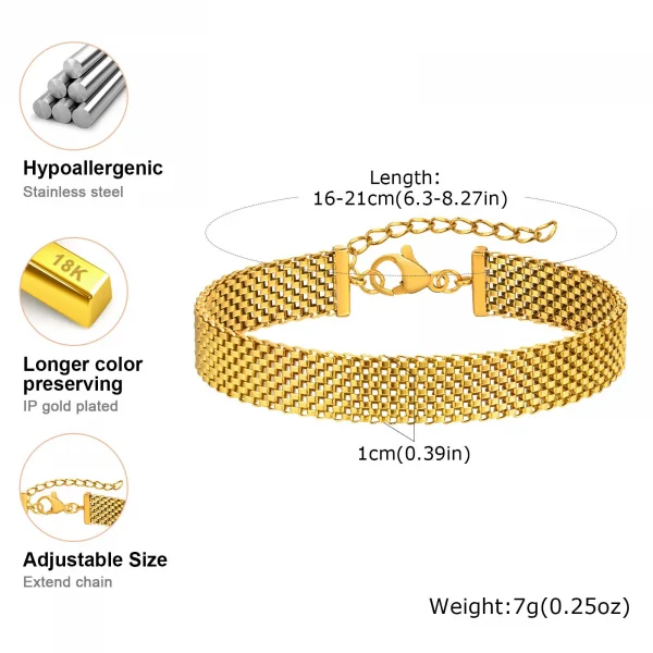 سوار نسائي بسلسلة عريضة