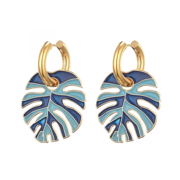 اقراط أنيقه على شكل ورقة ملونة