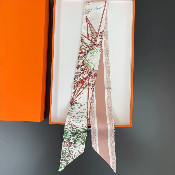 وشاح نسائي فاخر بنقشة زهرة البنفسج ،يمكن استخدامه مع الحقيبة، مصنوع من الحرير، يصلح كفولار أو ربطة شعر أو وشاح للرقبة أو عصابة رأس للسيدات.