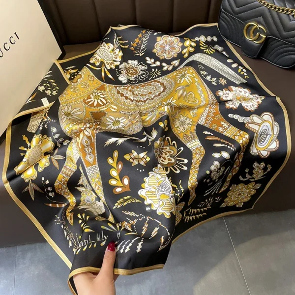 وشاح من الحرير الطبيعي بنسبة 100٪  يمكن استخدامه كبوفاندا أو شال أو لفة أنيقة للسيدات