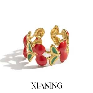 خاتم لطيف على شكل كرز من  XIANING