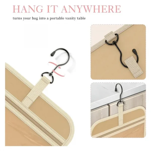 S64203a5a1dc9434cbfc7a97c7997203es.webp حقيبة مكياج قابلة للطي للنساء، منظم سفر مع خطاف تعليق