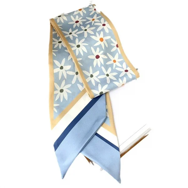 وشاح كوري حريري متعدد الاستخدامات، يمكن استخدامه كربطة شعر أو ربطة حقيبة