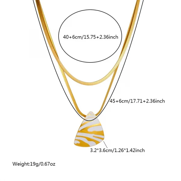 طقم مجوهرات من DIEYURO مصنوع من الفولاذ المقاوم للصدأ بتصميم خطوط النمر البيضاء