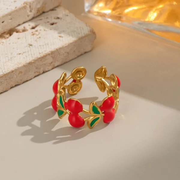 خاتم لطيف على شكل كرز من  XIANING