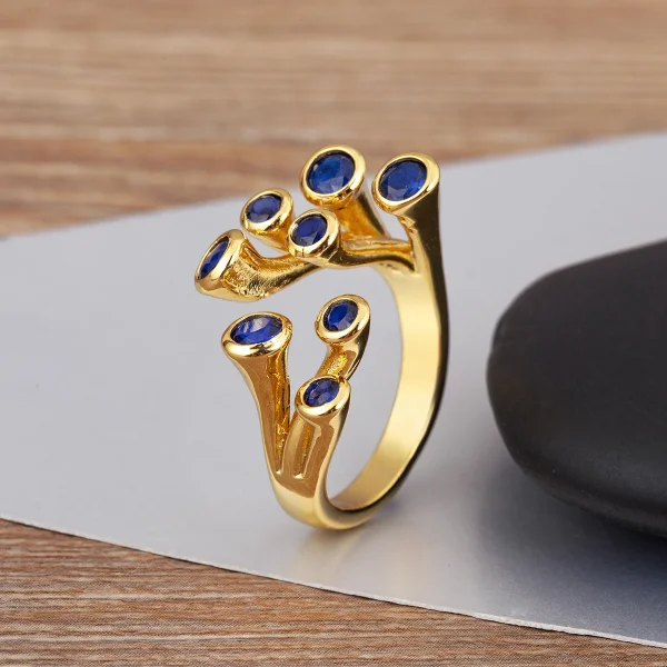 خواتم مفتوحة من AIBEF مطعّمة بزركون ملوّن