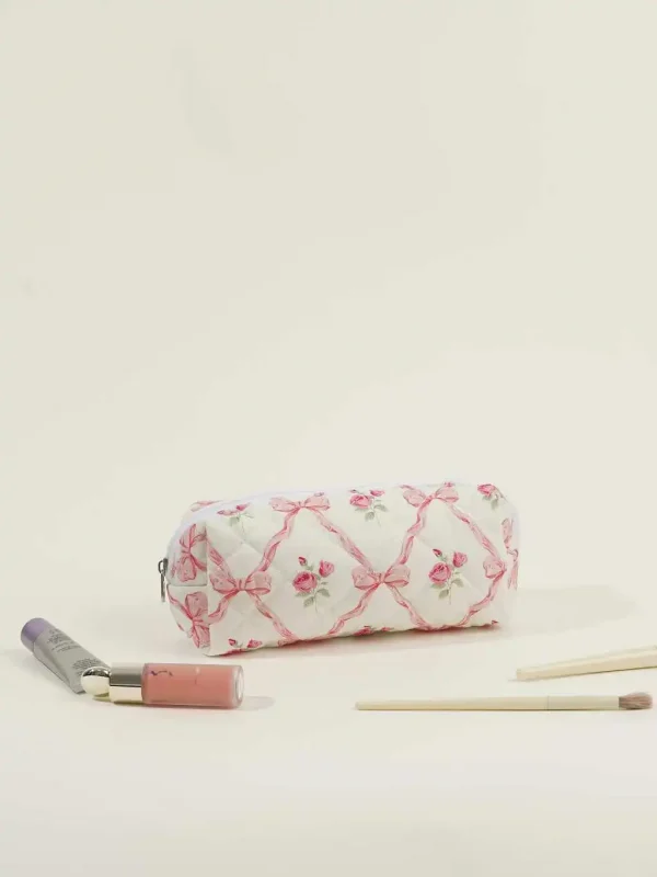 حقيبة مستحضرات تجميل بطباعة أزهار