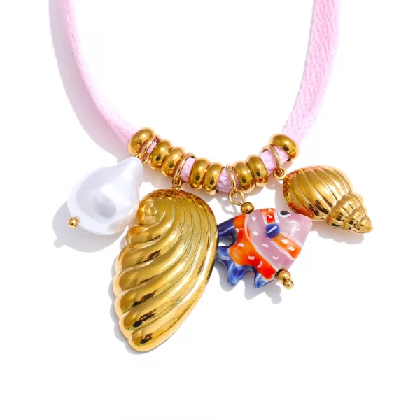 زوجان من أربطة الحذاء من يهبپ بطول 100 سم، بألوان الوردي والأخضر والبيج والأزرق، مصنوعة من ستانلس ستيل، مزينة بفواكه وصدف وحصان بحر، مناسبة للأحذية الكاجوال