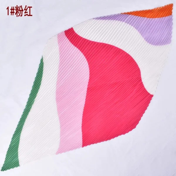 وشاح مربع جديد و عصري، بنقشة كتل ألوان غير منتظمة مطبوع ومطوي، بمقاس 70 سم.