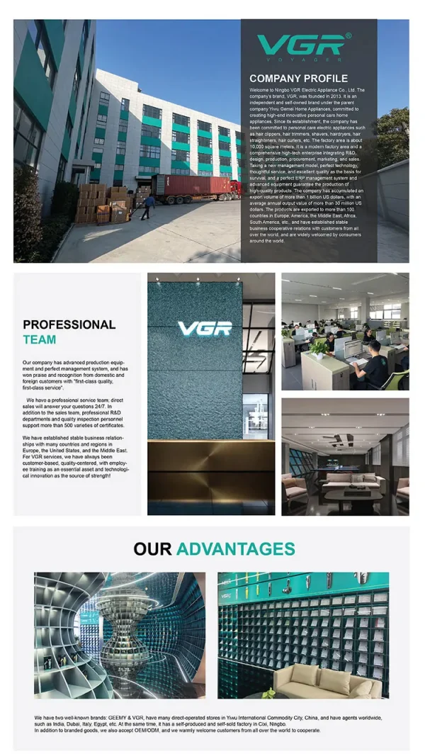 مجفف شعر VGR عملي وعالي القوة مناسب للصالونات المنزلية والمحترفين