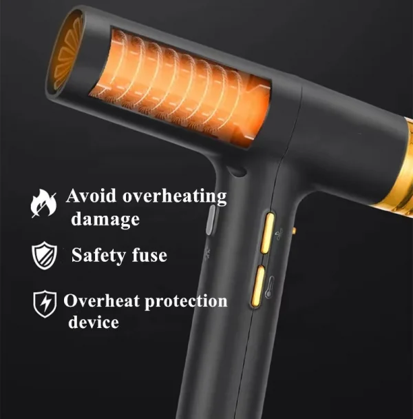 مجفف شعر احترافي بقوة 2000 واط خفيف الوزن وقوي