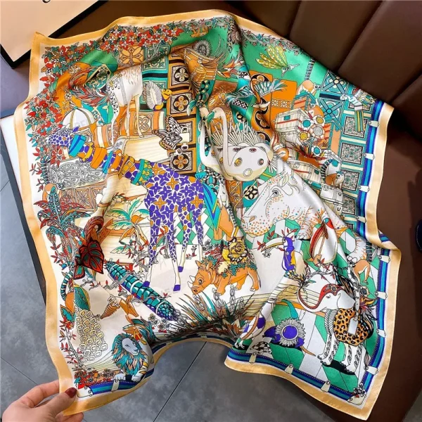 وشاح من الحرير الطبيعي بنسبة 100٪  يمكن استخدامه كبوفاندا أو شال أو لفة أنيقة للسيدات