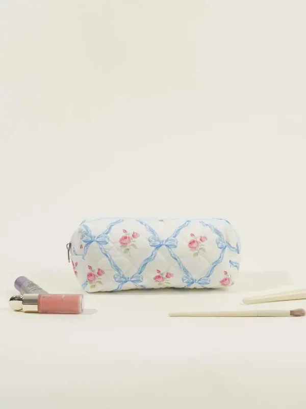 حقيبة مستحضرات تجميل بطباعة أزهار