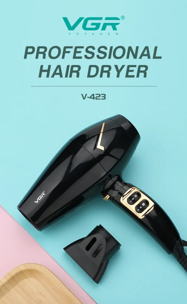 مجفف شعر VGR عملي وعالي القوة مناسب للصالونات المنزلية والمحترفين