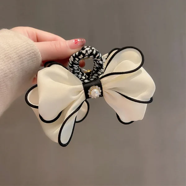 مشبك شعر فيونكة قماشي كوري مزين بالكريستال