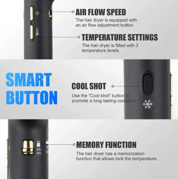 مجفف شعر احترافي بقوة 2000 واط خفيف الوزن وقوي