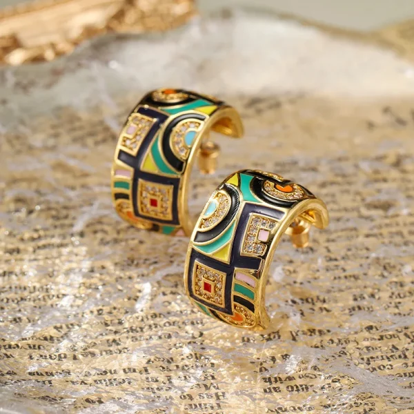 أقراط نسائية جديدة من SUYU  ملونة وعصرية، بتصميم شخصي صغير وفاخر