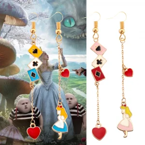 أقراط متدلية رومانسية من بلاد العجائب