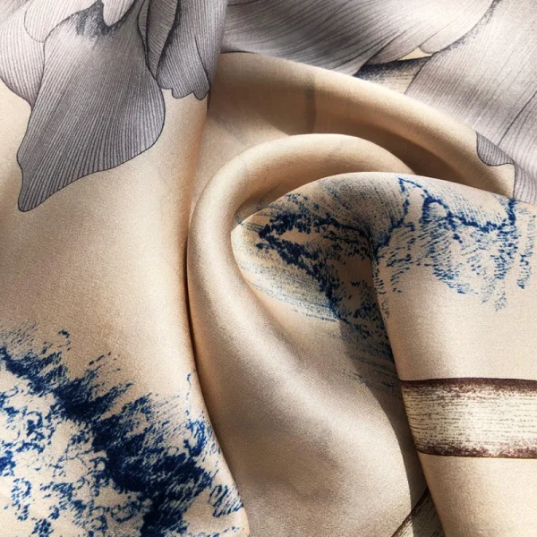 شالات نسائية من الحرير الخالص، مطبوع، تصميم فاخر، طويل الحجم