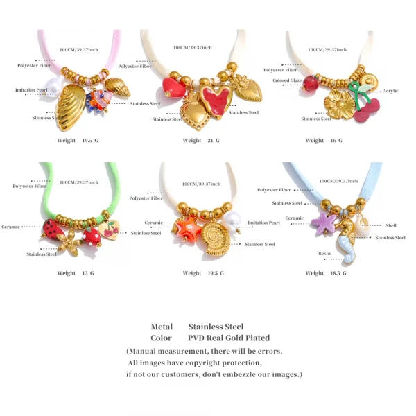 زوجان من أربطة الحذاء من يهبپ بطول 100 سم، بألوان الوردي والأخضر والبيج والأزرق، مصنوعة من ستانلس ستيل، مزينة بفواكه وصدف وحصان بحر، مناسبة للأحذية الكاجوال