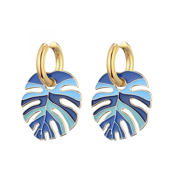 اقراط أنيقه على شكل ورقة ملونة