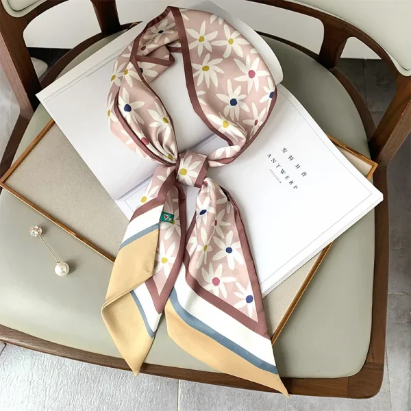 وشاح كوري حريري متعدد الاستخدامات، يمكن استخدامه كربطة شعر أو ربطة حقيبة