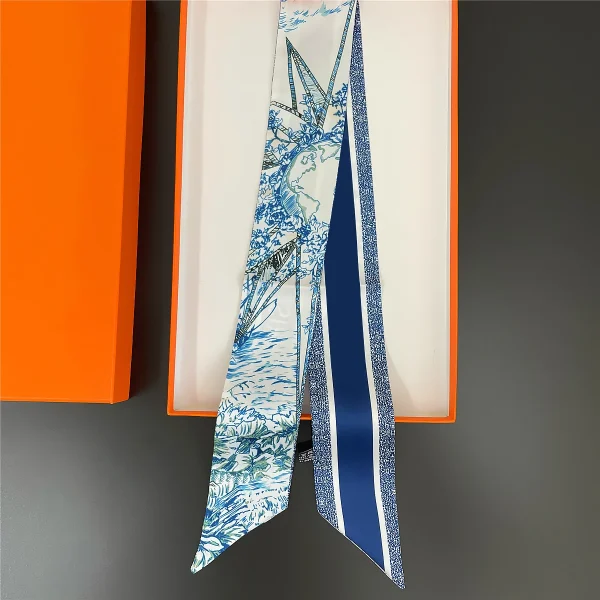 وشاح نسائي فاخر بنقشة زهرة البنفسج ،يمكن استخدامه مع الحقيبة، مصنوع من الحرير، يصلح كفولار أو ربطة شعر أو وشاح للرقبة أو عصابة رأس للسيدات.