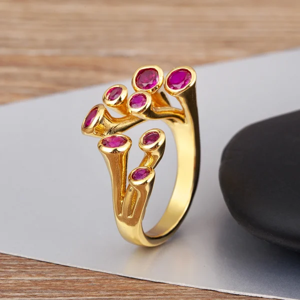 خواتم مفتوحة من AIBEF مطعّمة بزركون ملوّن