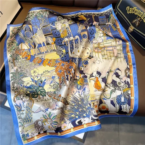 وشاح من الحرير الطبيعي بنسبة 100٪  يمكن استخدامه كبوفاندا أو شال أو لفة أنيقة للسيدات