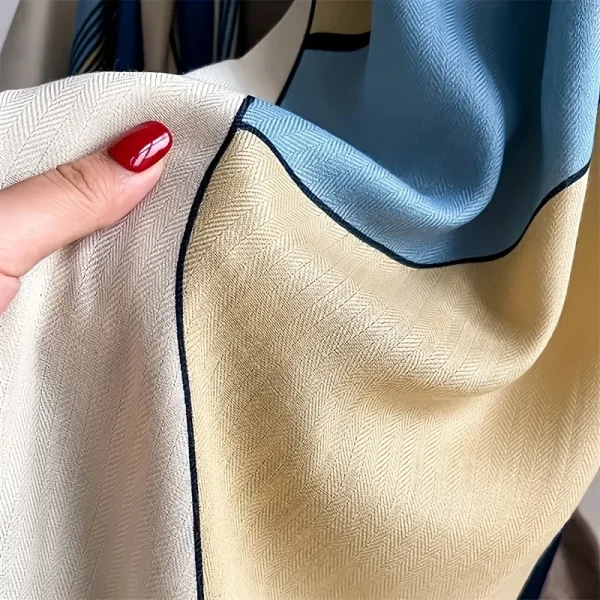 وشاح فاخر , شال صوفي كبير للنساء، يمكن استخدامه ربطة للرأس، مناسب للخريف والشتاء