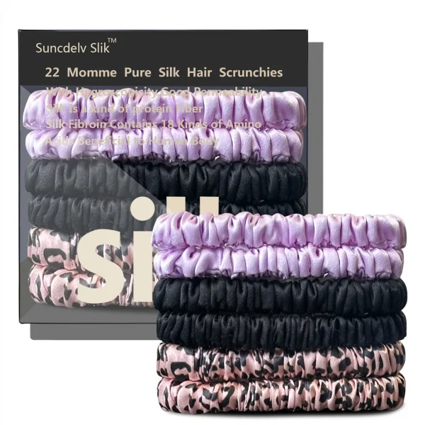 ربطات شعر عالية الجودة مصنوعة من الحرير الطبيعي 100%