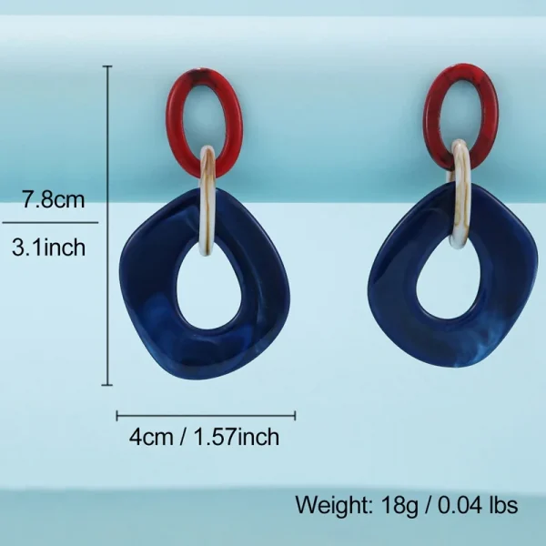 أقراط نسائية مميزة من الأكريليك، بتصميم هندسي طويل ومتدلي